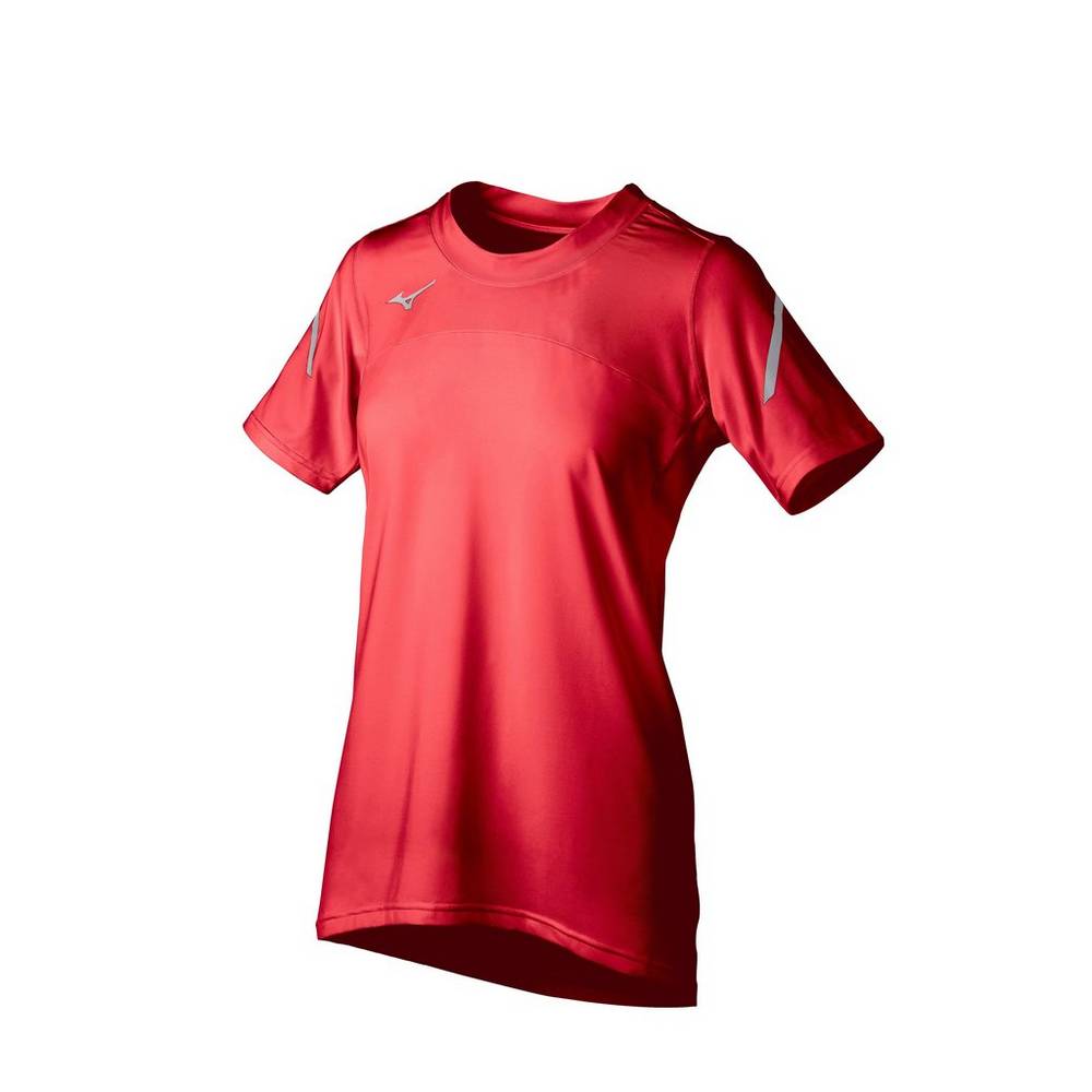 Camisas Mizuno Techno VII Short Sleeve - Mulher - Vermelhas - NWCLO3640